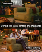 Inflatable Couch with Built-in Cordless Rechargeable Pump Durable Blow Up Sofa Chair Portable Camping Couch Waterproof Inflatable Furniture for Outdoor Beach Home Festivals Backyard Party | Cordless Air Pump, Durable Fabric, Puncture Resistant, Easy In...
