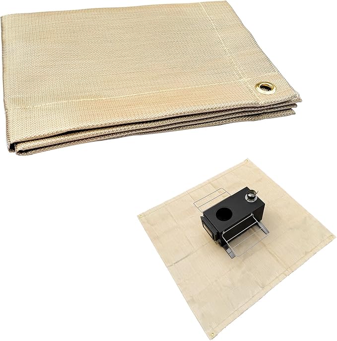 SoloWilder Fire Pit Mat 40" Wood Stove Under Grill Mat (940°F Safety) for Deck BBQ Fireproof Floor Tent Campsite Insulation Protection