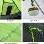 2 Person Ultralight Camping Tent 20D 380T Nylon Double Layer Waterproof Backpacking for Hiking Travel with Free Mat