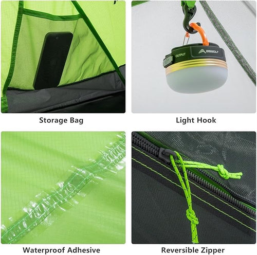 2 Person Ultralight Camping Tent 20D 380T Nylon Double Layer Waterproof Backpacking for Hiking Travel with Free Mat