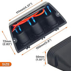 12-24 V Multifunctional 3 Hole Tent Type Car Modification Socket Dual Female Power Outlet Adapter Dual USB Charger Ports Combination Outlet Suitable for Portable Auto Electronic Devices ﻿