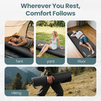 Camping Sleeping Pad with Electric Pump, 3.15" Thick Self Inflating Memory Foam Camping Mattress Pad with Pillow, 4-Season Portable Camp Sleeping Mat for Travel,Car,Tent,Home-Grey