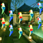 Multicolor Parrot String Lights, 8.5Ft Parrot Camping Outdoor Party Lights with 10 LED Multicolor Parrot Lights, Summer Patio Decorations String Lights for Bedroom Home Decks Party Lighting