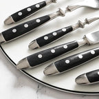 Durable Cutlery Set for 2 with Riveted Handles,Stainless Steel,Dishwasher Safe, Ideal for Camping, Hotels,Home