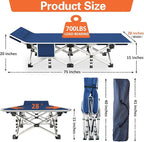 Camping Cot with Comfortable Mattress Cots for Sleeping with Pad Heavy Duty Camping Bed Sleeping Cot Include Carry Bag Camping Cots for Adults Home Office Nap Vocation Outdoor