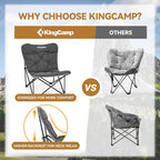 KingCamp Padded Oversized Camping Chair Camping Table Folding Portable Table for Indoor Outdoor Picnic Backyard, 53.5"X27.5"