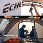 EchoSmile Instant Pop Up Camping Tent, 2/4/6 Person, Easy Setup Tent, Water Resistant Dome, Portable with Carry Bag