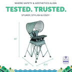 Baby Delight Go with Me Uplift Deluxe Portable High Chair | Travel High Chair | Sun Canopy | Indoor and Outdoor | Green Garden