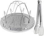 Folding Camping Toaster for Gas Stove Top – Stainless Steel 4-Slice Camp Stove Toaster Rack Holder – Portable Outdoor Bread Toaster for Camping, RV, Hiking & Picnic (Includes Tongs)