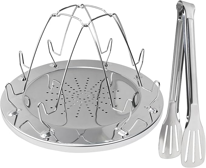 Folding Camping Toaster for Gas Stove Top – Stainless Steel 4-Slice Camp Stove Toaster Rack Holder – Portable Outdoor Bread Toaster for Camping, RV, Hiking & Picnic (Includes Tongs)