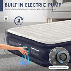 Air Mattress Queen With Built In Pump,18''Raised Blow Up Mattress 2 Mins Self-Inflation/Deflation,Upgraded Thicker Inflatable Mattress，Air Bed with Storage Bag for Guests,Home，Camping，660 lbs Max