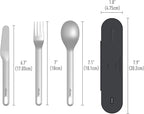 Bentgo Stainless Travel Utensil Set - Reusable 3-Piece Silverware Set with Carrying Case, High-Grade Premium Steel, BPA-Free Case, Eco-Friendly - Ideal for Travel, Camping, and Office Use (Carbon)