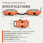 20,000 BTUs 2 Burner Propane Camping Stove, Portable Folding Camp Stove with Adjustable Burners, Regulator and Carrying Bag, Dual Gas Stoves Easy Carrying Handle for Tailgating, Camping, BBQ
