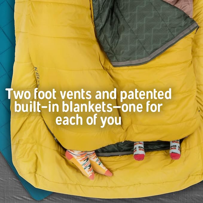 Kelty Tru.Comfort Doublewide 20 Degree Sleeping Bag – Two Person Synthetic Camping Sleeping Bag for Couples & Family Camping