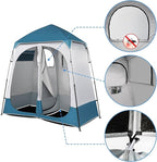 Pop Up Privacy Shower Tent, Portable Double Outdoor Camping Shower Shelter, Changing Room Instant Tent with 2 Rooms