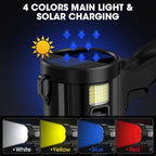 Rechargeable Spotlight, 99,000 Lumens Super Bright Handheld Led Flashlight, Outdoor Spot Light with Cob Light and Solar Panelsfor Boating Camping
