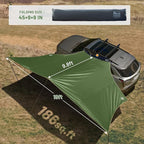 TIMBER RIDGE 19x9.8ft Retractable Car Awning with Blackout Coating, 186ft² Roof Rack Pull-Out Sun Shade Overland Camping, UPF50+ Waterproof Sun Shelter for Vehicle/Truck/Jeep/SUV/Van Green