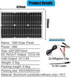 6000W Solar Power System Kit - 12V to 110V/220V Inverter, 18W Dual USB Solar Panel, 30A Charge Controller, Ideal for RV Camping, Off-Grid Outdoor Travel Power Supply (Yellow)