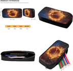 Rnyleeg Fire Basketball Backpack for Boys with Lunch Box Cool Boys Bookbag Age 8-10 Portable School Bag Set 3 Pack for Primary Students Casual Sackpack