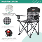 SUNNYFEEL Oversized Folding Camping Chair 2 Pack 800 LBS Heavy Duty for Big Tall People Red Padded Portable Collapsible Chairs with Armrest Cup Holder & Pocket for Outdoor Travel Picnic Camp Sports