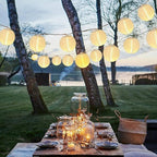 Vigdur Solar Lantern String Lights - Outdoor Paper Lantern Lights Waterproof, Outdoor Patio Light for Garden Party Camping Yard Decor, (6.6FT)
