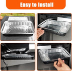 for Weber Drip Pan Replacement 93305 Catch Pan for Weber with 20-Pack 6415 Foil Grease Tray Liners | Grease Catcher for Weber Genesis & Spirit Grills Silver/Gold/Platinum1000-5500 Summit Grills