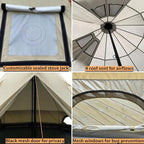 DANCHEL OUTDOOR B2 Portable Yurt with Stove Jack for Winter Camping, 4 Season Bell Tent Large Hot Tent 4/6 Person Family Camping Glamping Party 300D Oxford Khaki, 13ft/16.4ft