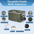 Antarctic Star 12 Volt Refrigerator,68QT(64L)Electric Cooler Compressor, -4℉~68℉ Portable Refrigerator,Car Fridge 12/24V DC 100-240V AC Portable Freezer with Wheels&2 Baskets for Camping,RV,Car,GREEN