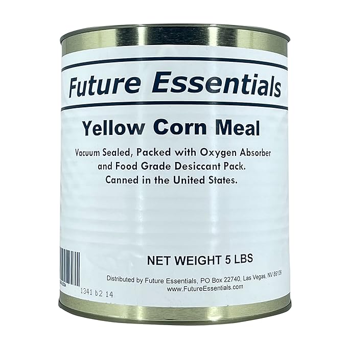Future Essentials Freeze Dried Yellow Corn Meal Dry Corn For Baking & Cooking Great for Cornbread, Muffins Shelf Stable Emergency Supply Backpacking & Camping Easy Prep Survival Food #10 Can Pack of 12