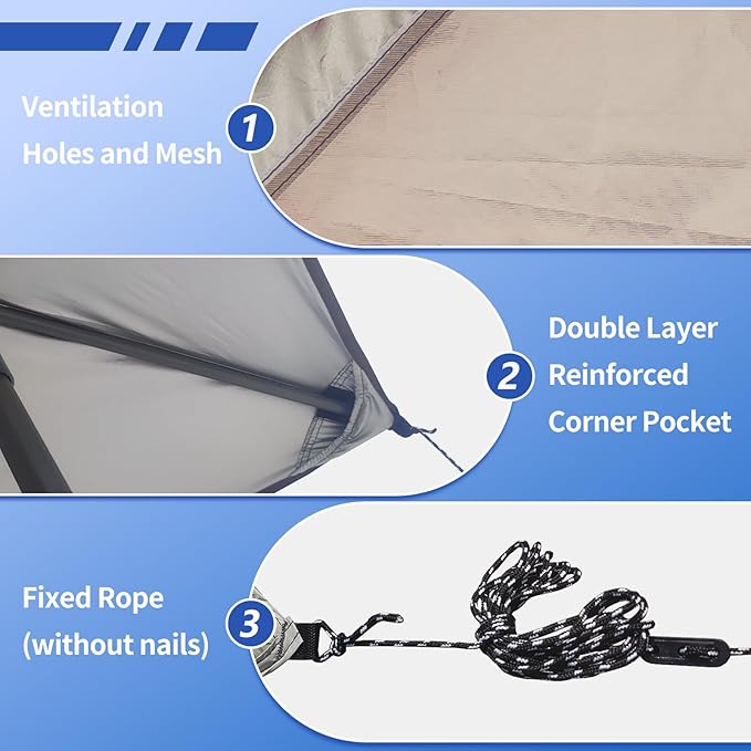 13x13 Canopy Replacement Top with Air Vent Silver Coated Fit for Coleman Oasis 1606532 2156426 2156428, Waterproof 300D Oxford for Outdoor Pop Up Canopy Tent Cover (Replacement Top Only)