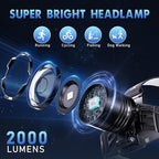 Super Bright Headlamp Rechargeable 99000 Lumens, 7 Modes Head Lamp, Zoomable Head Light for Forehead, 90° Adjustable Headlamps for Adults, Long Runtime & Waterproof Fishing, Camping
