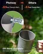 25oz (750ml) Titanium Camping Pot, Ultralight Backpacking Cookware & Campfire Mug for Hiking, Bushcraft & Outdoor Cooking