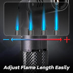 Luxgaze Butane Torch Kitchen Torch Lighter Refillable Big Jet Flame Mini Blow Torch Portable Crème Brulee Torch for Camping Grill Culinary Soldering Cooking Welding BBQ(Gas not Included) Black