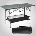Foldable Camping Table(46.8"x21.6"x27.56") - Roll-Up Portable Design with Carry Bag | Ideal for Camping, Beach, Backyard BBQ, Picnic & Indoor-Outdoor Use (Large)