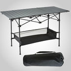 Foldable Camping Table(46.8"x21.6"x27.56") - Roll-Up Portable Design with Carry Bag | Ideal for Camping, Beach, Backyard BBQ, Picnic & Indoor-Outdoor Use (Large)
