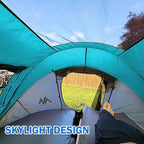 4 Person Pop Up Tents for Camping - AYAMAYA Waterproof Instant Family Tents with Skylight & Removable Rainfly, Upgraded Large Size with 2 Doors -Automatic Easy Setup Beach Tent with Poles