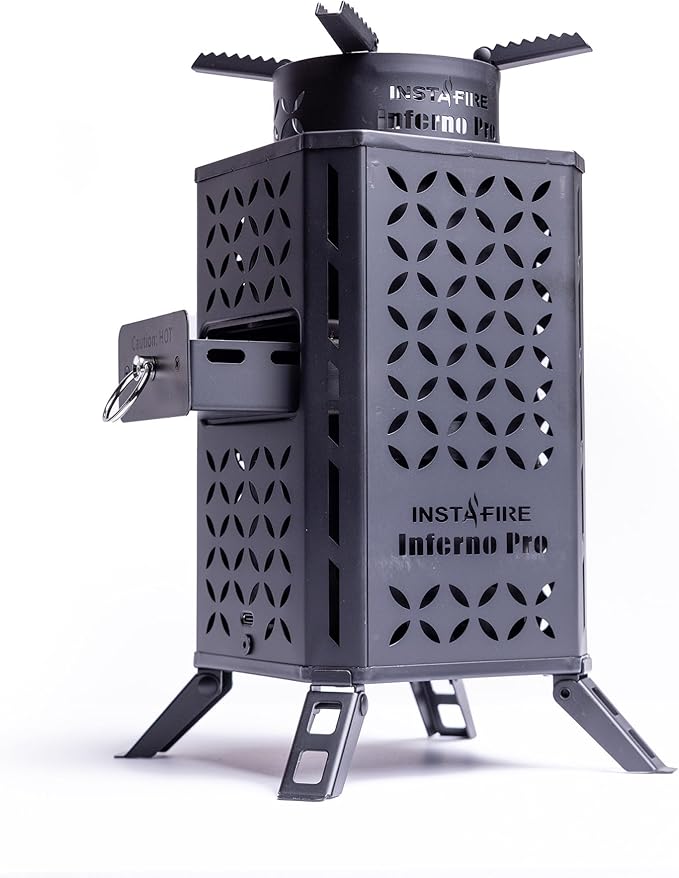 InstaFire Inferno Pro Outdoor Biomass Stove, Reaches 1,200 Degrees Fahrenheit, Outdoor Cooking, Compact Cooking Stove, Camp Stove, Survival Stove Portable Kit, Off-Grid, Biomass Portable Stove