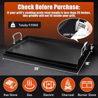 Cast Iron Griddle for Gas Grill, Stove Top Griddle, Nonstick Griddle top for Outdoor Gas & Charcoal Grills, 25" x16" Nonstick FlatTop Insert Cooking Pan for Weber Charbroil Dynaglo Grill