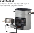 EcoZoom Rocket Stove – Heavy Duty Dual Fuel (Wood & Charcoal) Portable Camping & Emergency Stove, Insulated Body, Refractory Linings, Cast-Iron Cookware Compatible
