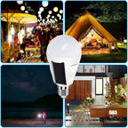4 Pack LED Solar Emergency Light Bulbs for Home Power Failure, E26/E27 7W Rechargeable Battery Backup Bulb, Hurricane Supplies for Home, White Daylight 6000k Outdoor Hiking Camping Light