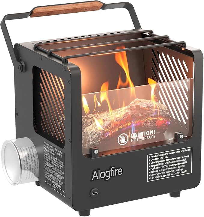 3-in-1 Portable Gas Fire Pit, 5200 BTU Butane Gas Heater and Stove, Real Flame Tabletop Fire Bowl with Safety Protection for Outdoor, Camping, Fishing