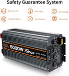 5000 watt Power Inverter DC 12V to AC 110V/120V Converter,10000w Peak.Comes with LCD Display,Wireless Controller, 4AC outlets,1USB.RV Inverter,Suitable for Camping,and Off-Grid Solar Inverter Systems