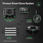 VIVOSUN T6 6" Inline Duct Fan & Temperature Humidity Controller, E42A+ WiFi-App Control AeroZesh Grow Tent Fan& Smart Thermostat, 408 CFM EC Motor Exhaust Fan for Heating Cooling, Greenhouse Accessory