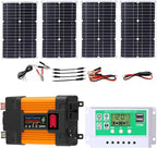 6000W Solar Inverter Kit with 100W Waterproof Foldable Panel & 50A Controller for RV, Camping & Off-Grid Power Solutions(4000w)