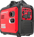 PowerSmart 3000W Portable Inverter Generator, Gas Powered with CO Alarm, Parallel Ready, 121.6cc 4-Stroke OHV Engine, Super Quiet for RV Camping and Home Emergency Backup