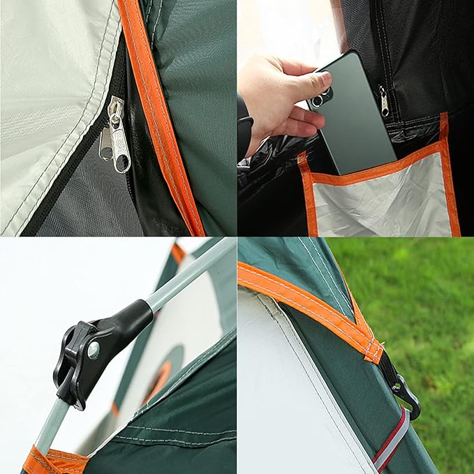 Camping Tent Ventilated Portable, Waterproof and Removable Canopy Tent with Porch, Easy Set Up Family Dome Tent for Camping, Backpacking and Hiking, Outdoors 4 Season