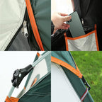 Camping Tent Ventilated Portable, Waterproof and Removable Canopy Tent with Porch, Easy Set Up Family Dome Tent for Camping, Backpacking and Hiking, Outdoors 4 Season