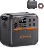 BLUETTI Solar Generator AC180P & Charger 1 (Ships Separately), 1440Wh LiFePO4 Battery Backup w/ 4 1800W (2700W Power Lifting) AC Outlets, 560W DC-DC Alternator Charger, for Camping, Power Outage