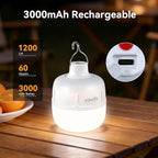 VAVOFO 20W LED Camping Lantern Rechargeable, 1200LM Camping Light , 3000mAh Portable Tent Light , IP65 Waterproof Flashlight Lanterns for Emergencies ,Power Outages,Hurricane (White)