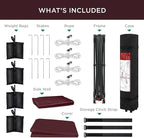 Best Choice Products 10x10ft Pop Up Canopy Tent with Sidewall, 1 Person 1 Minute Set Up, Carry Case, 4 Weight Bags - Burgundy